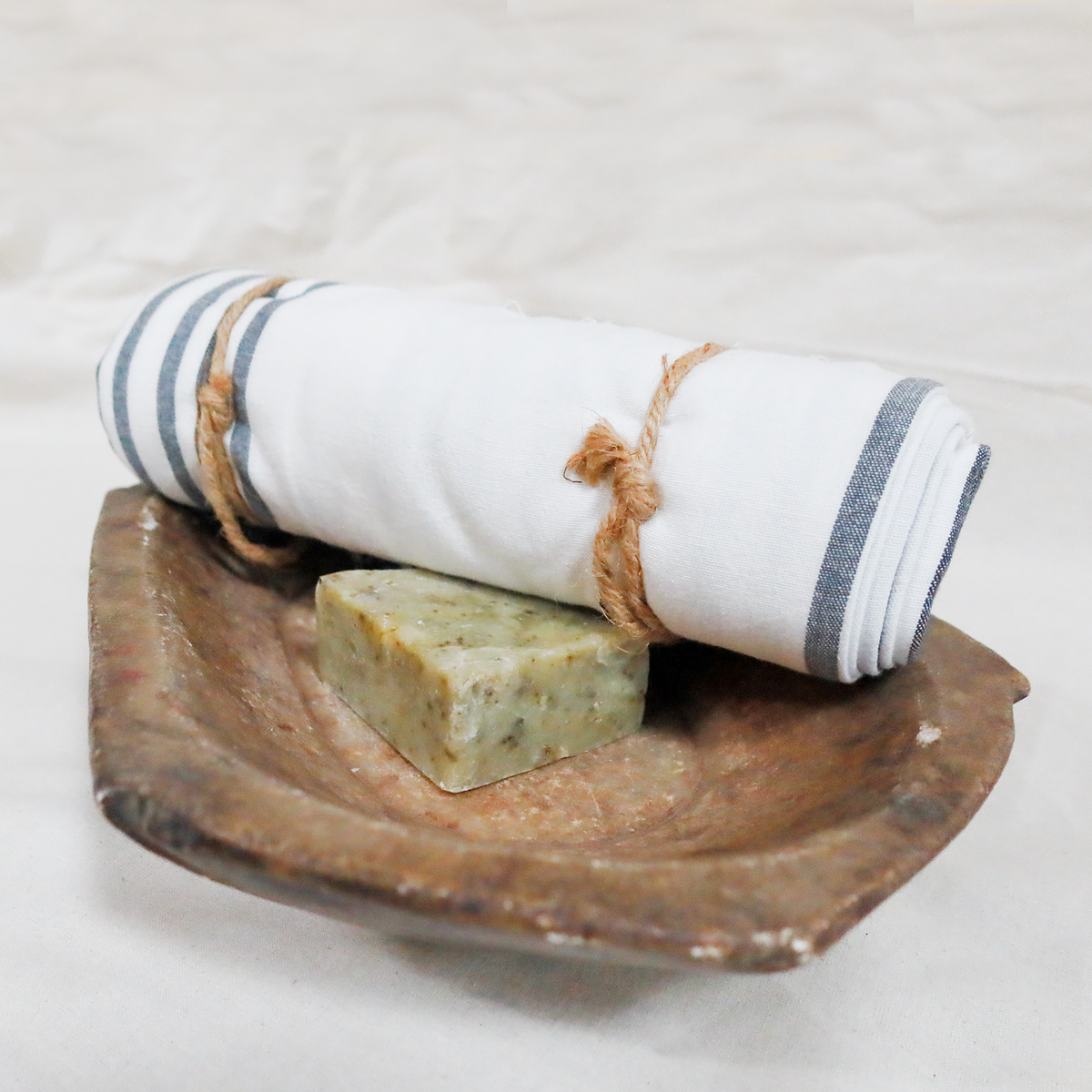 Rustic Carved Stone Platter