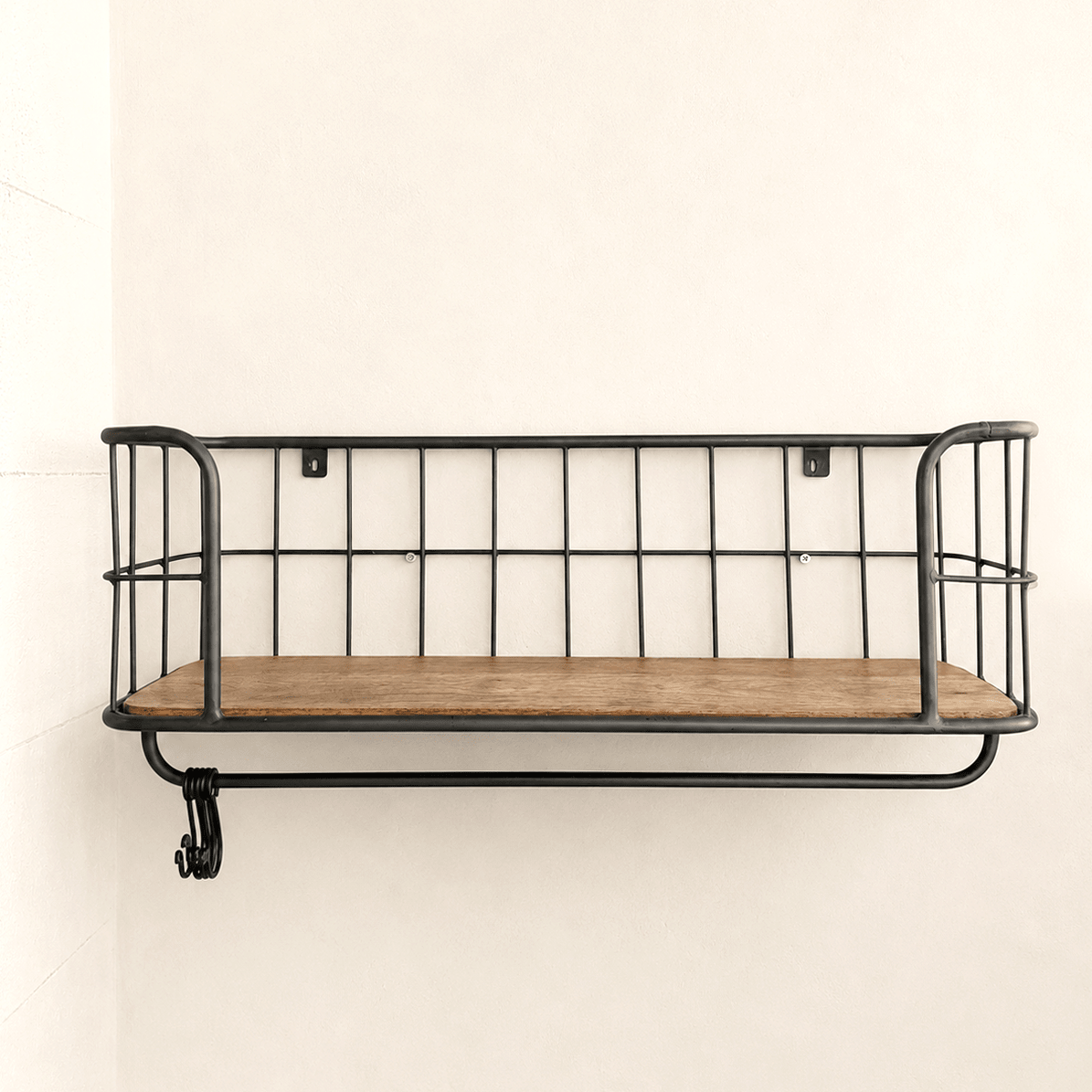 Minimalist shelf unit with wood and metal - The Quiet Edit