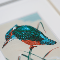 Set of 4 Vintage Cash’s Woven Silk Bird Pictures - The Quiet Edit