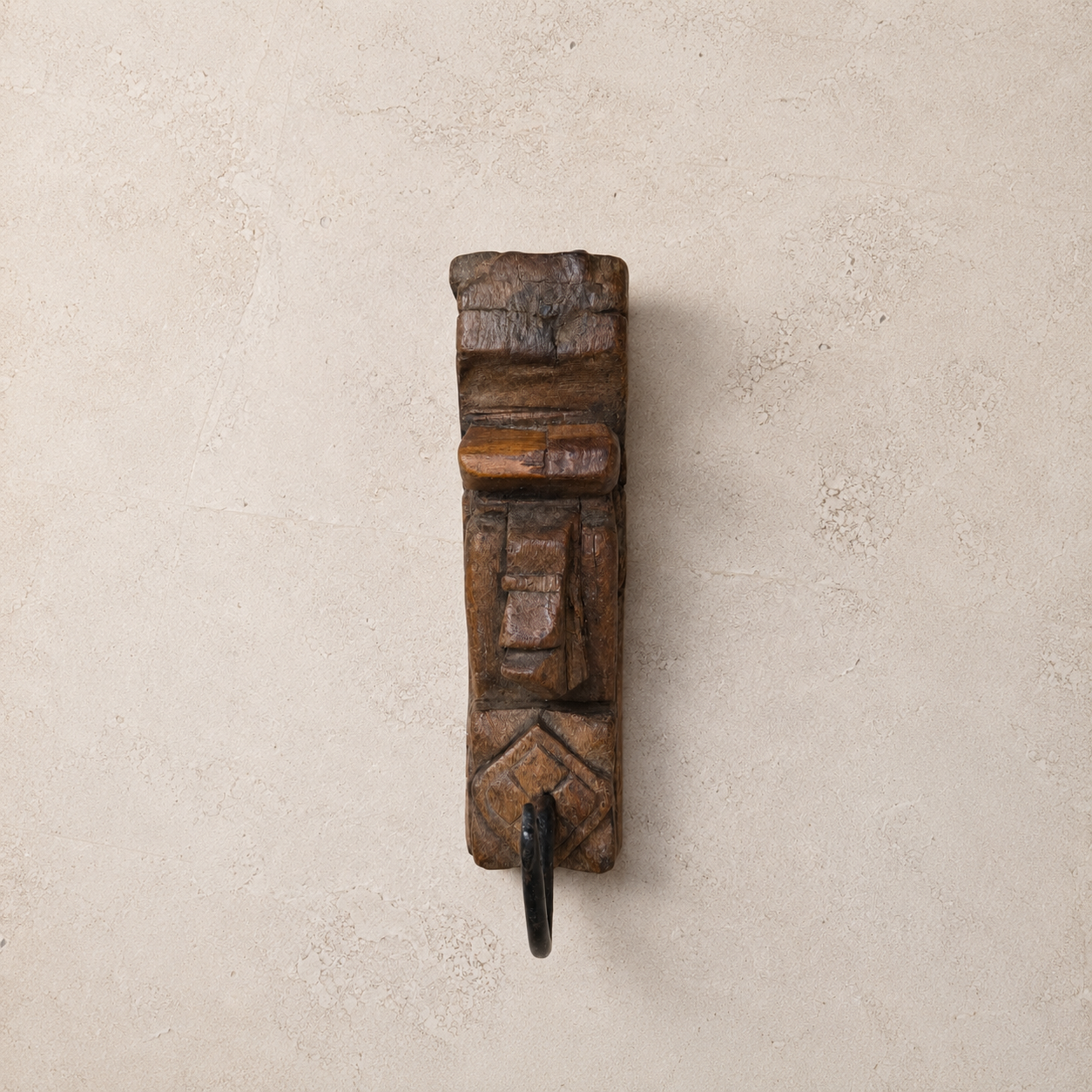 Hand-Carved Wooden Hooks (Set of 2)
