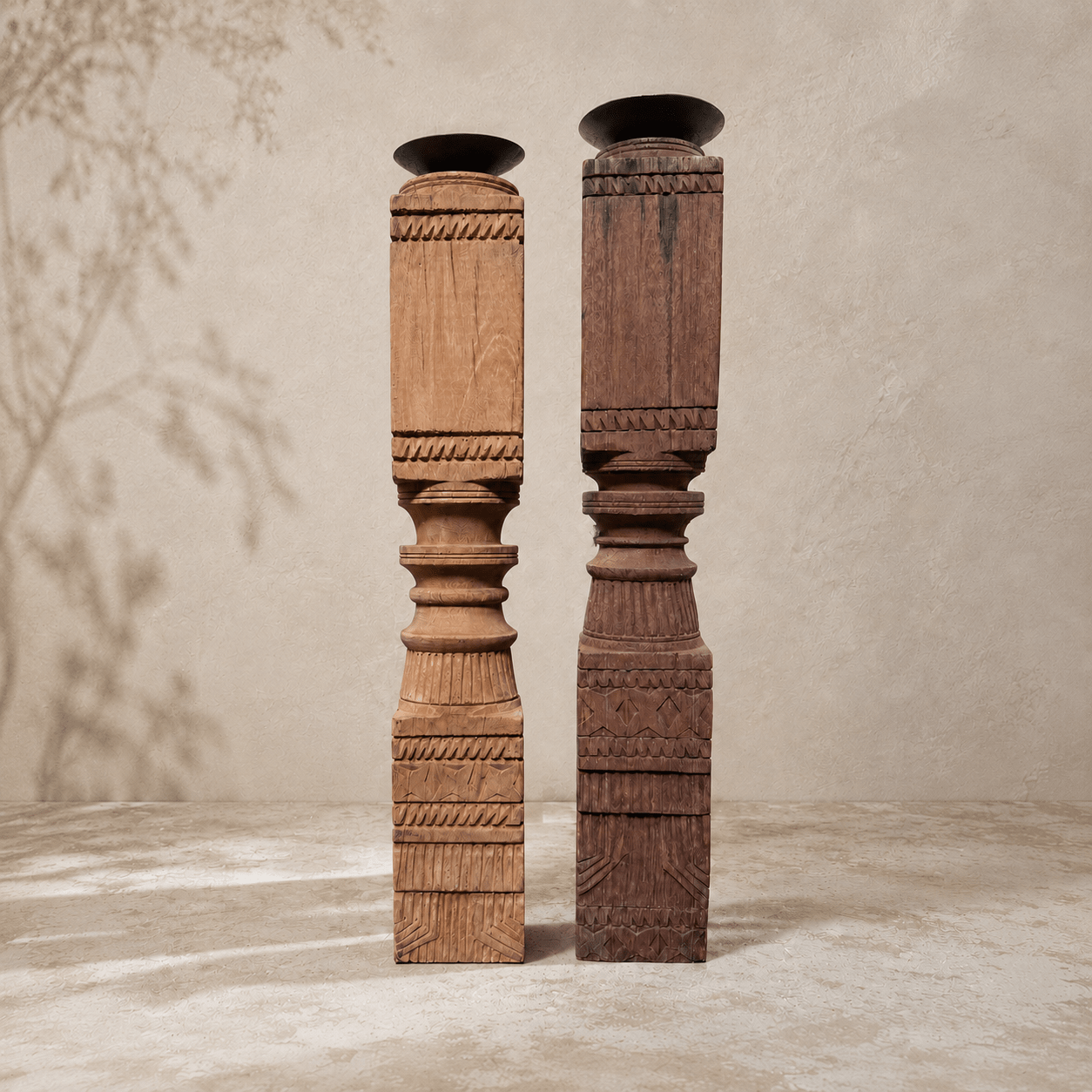 Turned Wood Candle Holder - The Quiet Edit